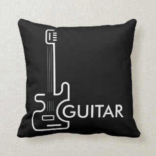 Conception de guitare noir et blanc Coussin