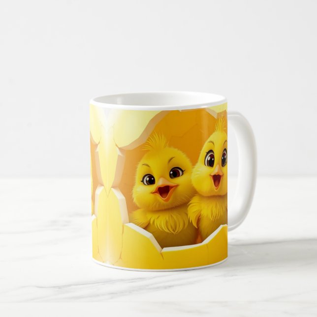 conception de housse de mug 3d avec des poussins m (Devant droit)