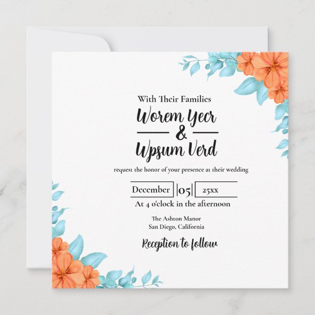 Conception de la carte d'invitation par mariage (Devant)