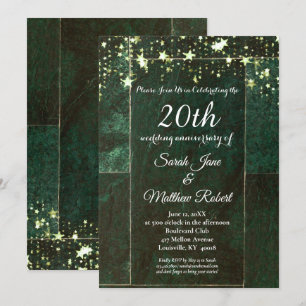 Conception de la carte d'invitation verte du 20e a