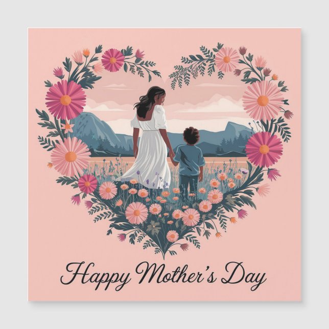 Conception de la fête des mères sincère : Maman et (Devant)