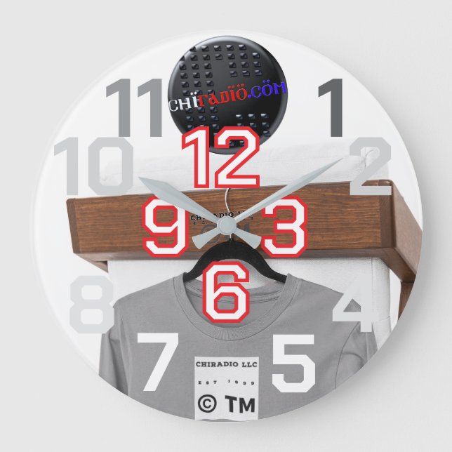Conception de la horloge murale ChiRadioLLC™ par w (Recto)