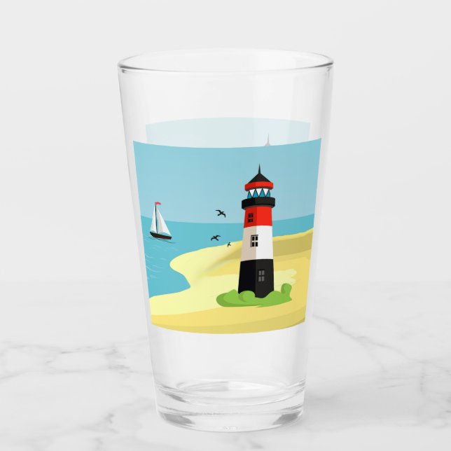 Conception de la scène du phare Tumbler en verre (Devant)