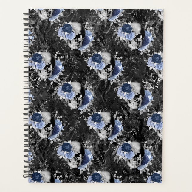 Conception de la série Crâne Floral Bleu 1  (Devant)