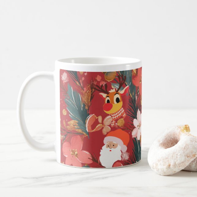 Conception de la tasse de Noël rouge (Avec donut)
