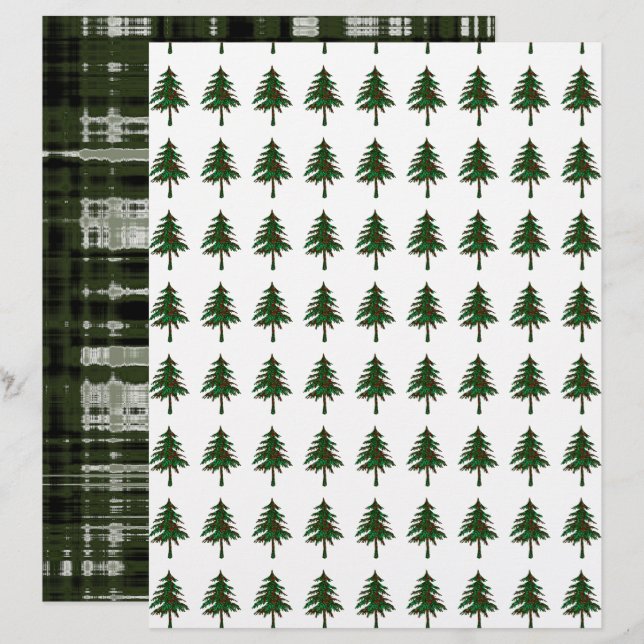 Conception de l'arbre plaid vert Double Hunter (Devant / Derrière)