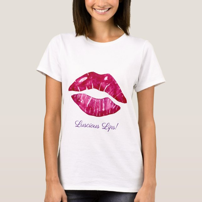Conception de lèvres succulentes T-shirt pour dame (Devant)
