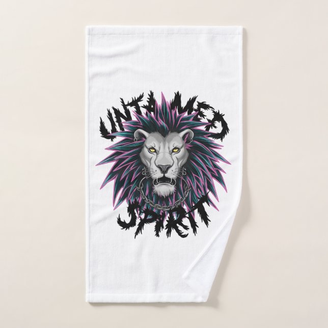 Conception de Lion Punk Spirit Untamed (Serviette à main)