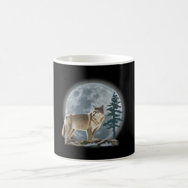 Conception de loup et de lune pour la tasse de (Centre)