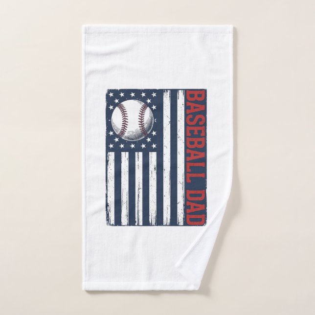 Conception de maillot de drapeau de papa de baseba (Serviette à main)