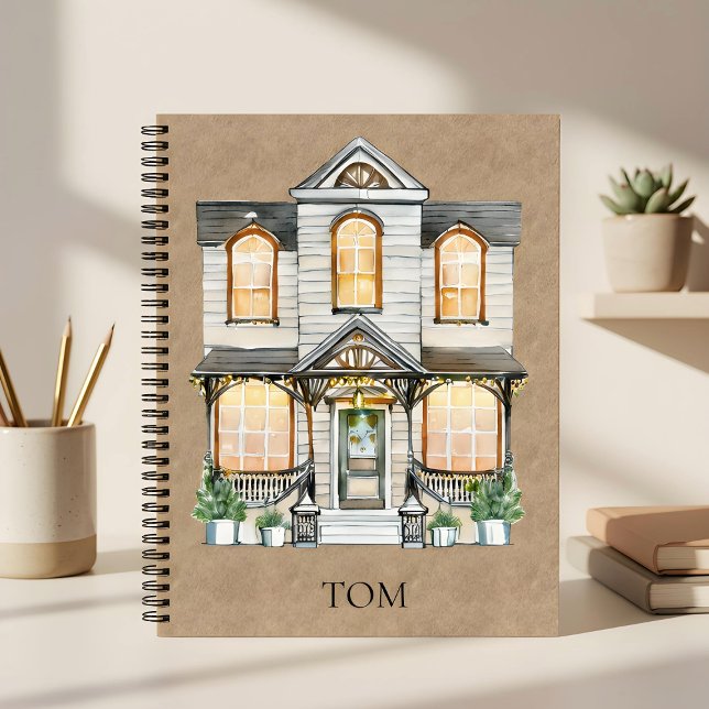 Conception de maison à l'aquarelle cosy - Cahier M (Créateur téléchargé)