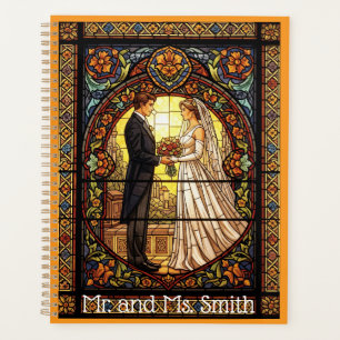 Conception de mariage dans un vitrail traditionnel