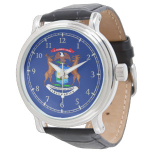 Conception de montre de drapeau d'État du Michiga