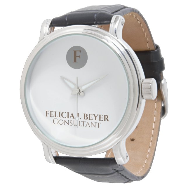 Conception de Montre Personnalisée en Cuir Minimal (Incliné)