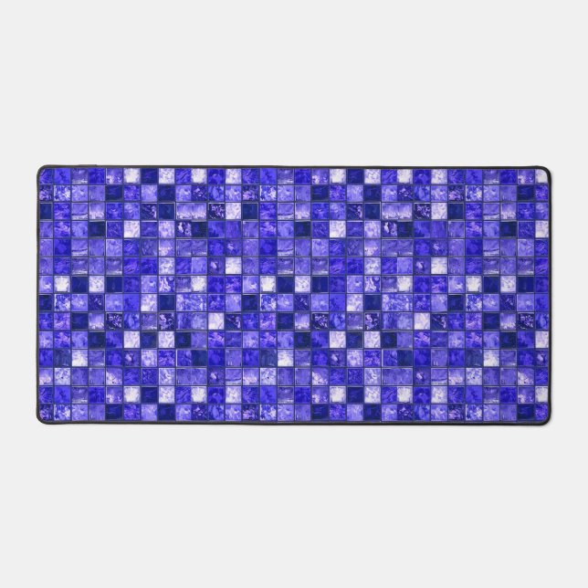 Conception de mosaïque bleue abstraite avec textur (Recto)