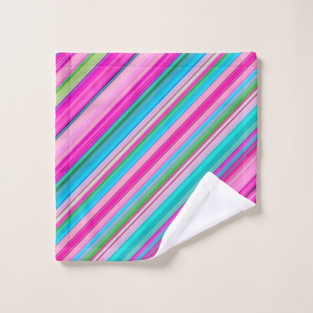 Conception de motif à rayures arc-en-ciel vibrant (Gant de toilette)
