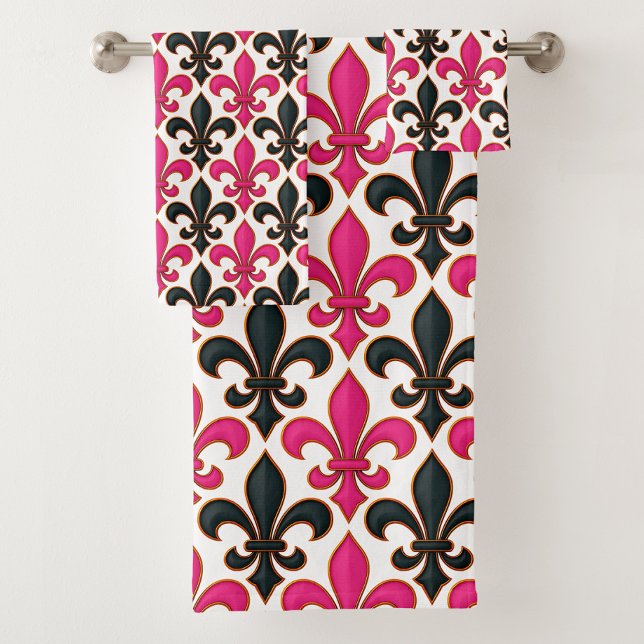 Conception de motif baroque à fleur de lis noir ro (Créateur téléchargé)