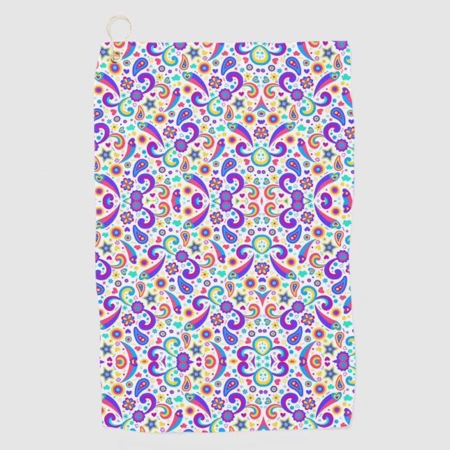 Conception de motif coloré sur deux serviettes (Devant)