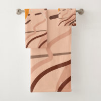 Conception de motif d'art abstrait Brun Beige Oran