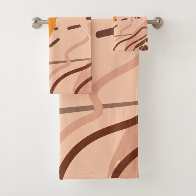 Conception de motif d'art abstrait Brun Beige Oran (En situation)