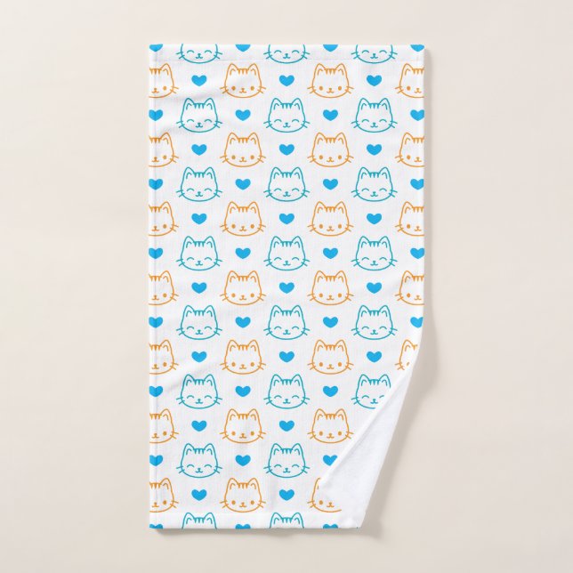 Conception de motif de chat mignon pour les amateu (Serviette à main)