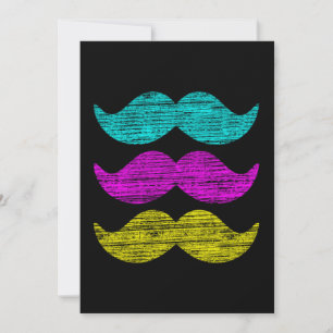 Conception de motif de moustache rétro coloré
