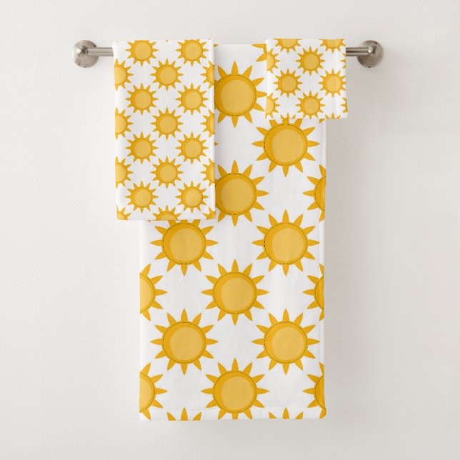 Conception de motif de soleil sur fond blanc  (En situation)