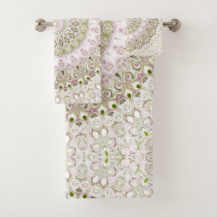 Conception de motif mandala floral rose et vert