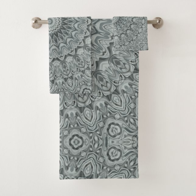 Conception de motif mandala gris et argent (En situation)