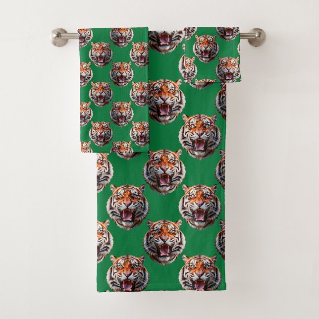 Conception de motif tête de tigre vert  (Créateur téléchargé)