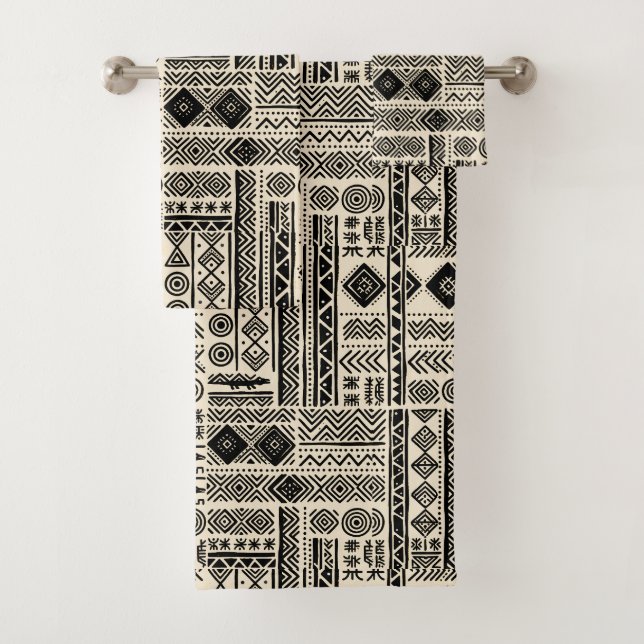 Conception de mudcloth moderne royale (En situation)
