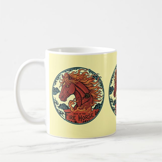 Conception de mug année du cheval de feu 2 (Gauche)