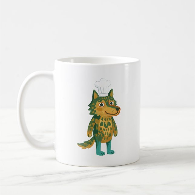 Conception de mug Chef Loup Mignon (Gauche)