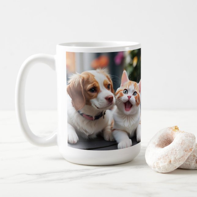 Conception De Mug D'Amitié À Des Fins Pawsitives. (Avec donut)