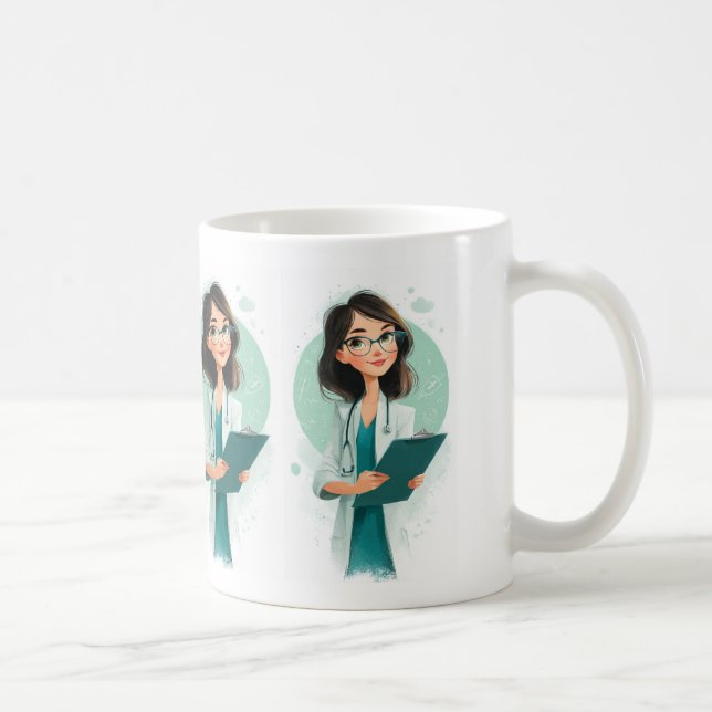 Conception de mug de médecin féminin amical (Droite)