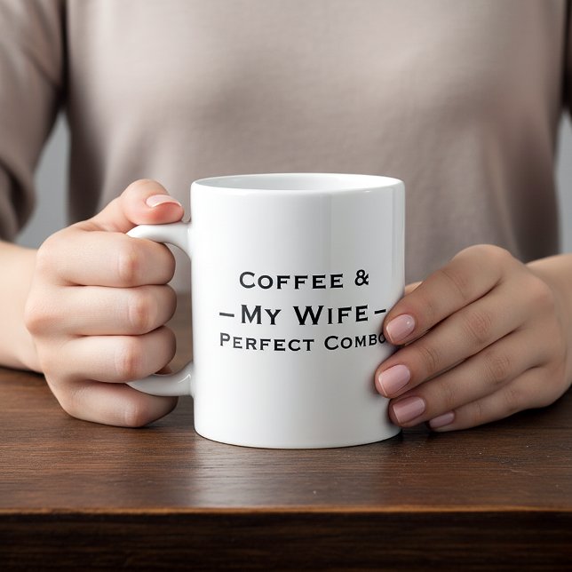 Conception de Mug de Typographie – Café & Ma Femme (Créateur téléchargé)