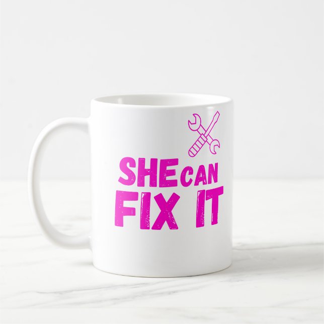 Conception de mug DIY Elle Peut Le Réparer (Gauche)