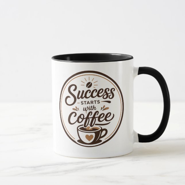 Conception de mug motivationnel : Le succès commen (Droite)