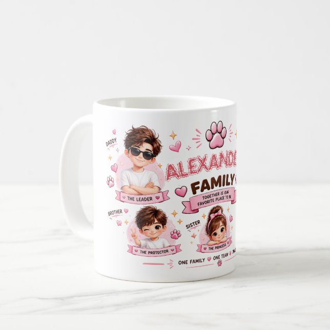 Conception de mug pour famille mignonne (SUR MESUR (Devant gauche)