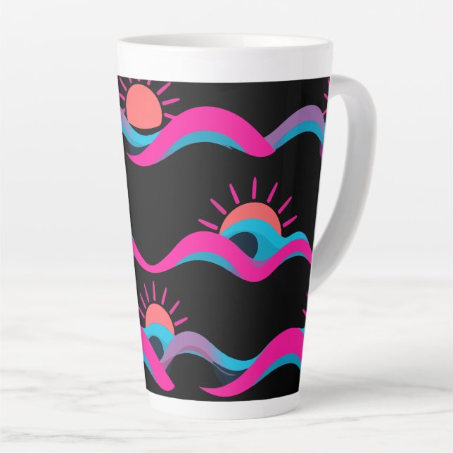 Conception de mug Rétro Wave – Soleil et vague géo (Angle droit)
