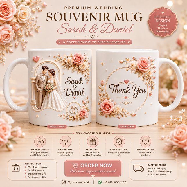 Conception de mug souvenir de mariage 3D | Personn (Créateur téléchargé)