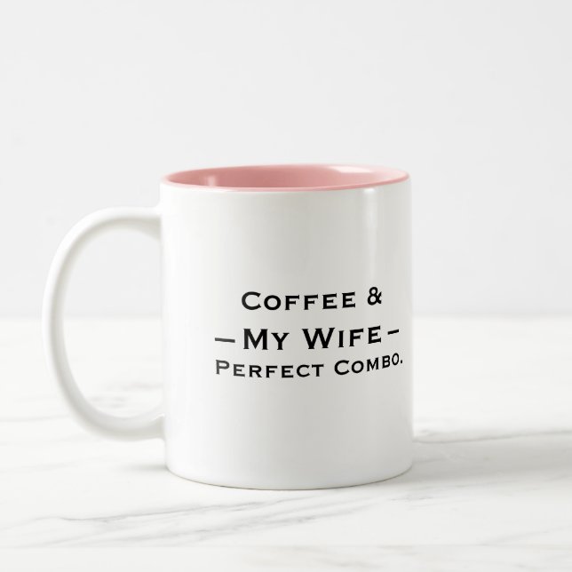 Conception de mug typographie – Café & Ma Femme (Gauche)