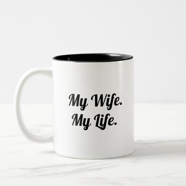Conception de mug typographique – Ma femme ma vie (Gauche)