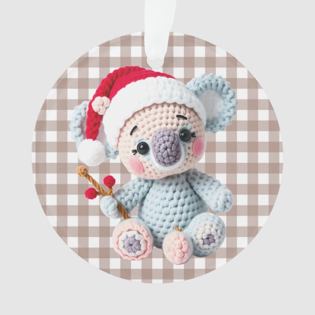 Conception de Noël de koala à crochet faux tricot (devant)