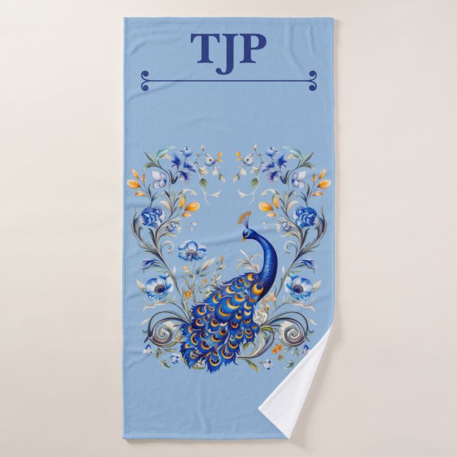 Conception de paon personnalisée - Un cadeau éléga (Serviette de bain)