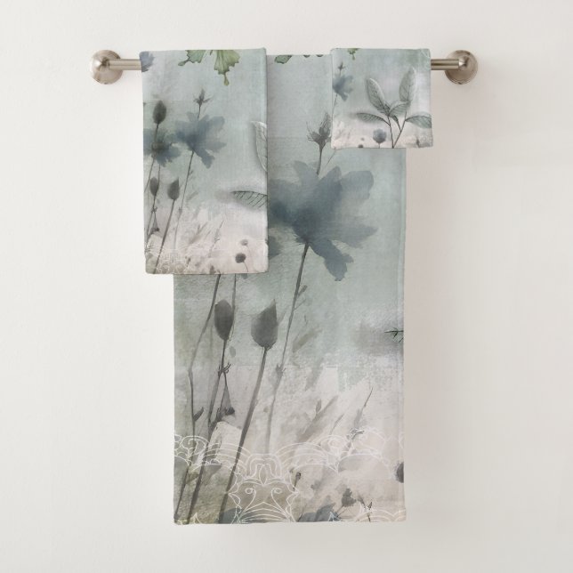 Conception de papillons fleurs abstraits vintage 4 (En situation)
