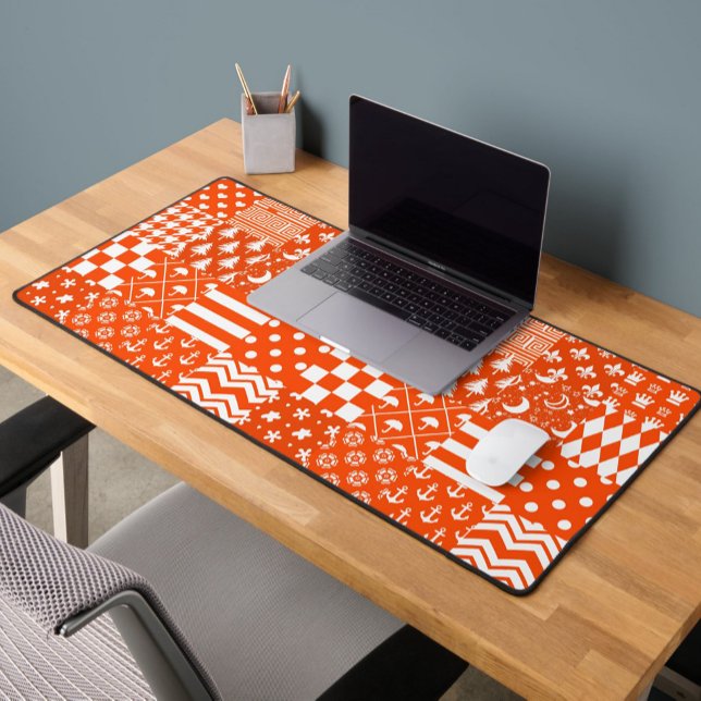 Conception de Patchwork Motif mixte orange blanc (Créateur téléchargé)