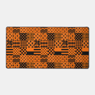 Conception de Patchwork Motif mixte orange noir
