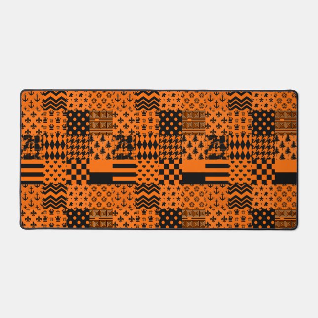 Conception de Patchwork Motif mixte orange noir (Recto)