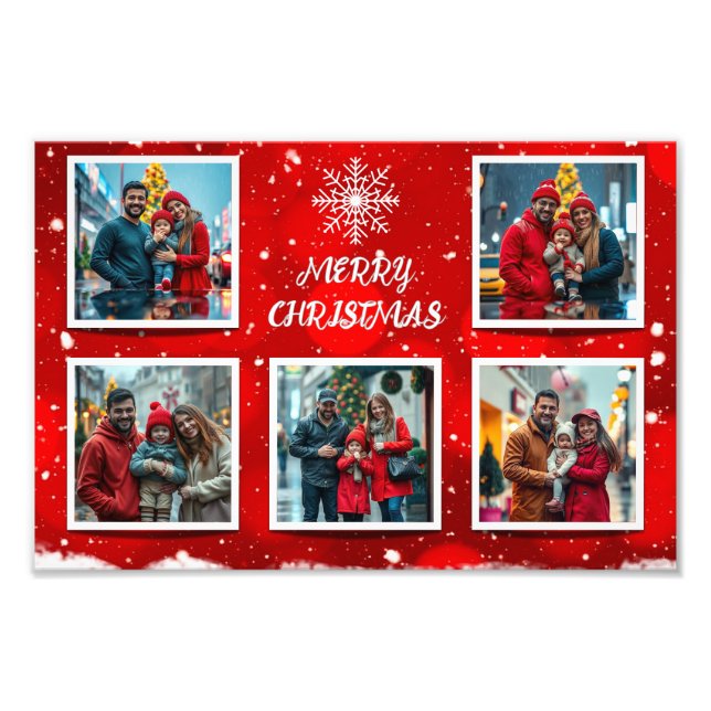 Conception de photo de famille de Noël moderne élé (Devant)
